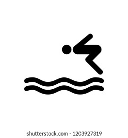 No Diving Sign Vector Illustration