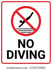 No diving sign vector illustration