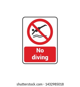 No Diving Sign Vector. Water Safety Symbol Vector Icon