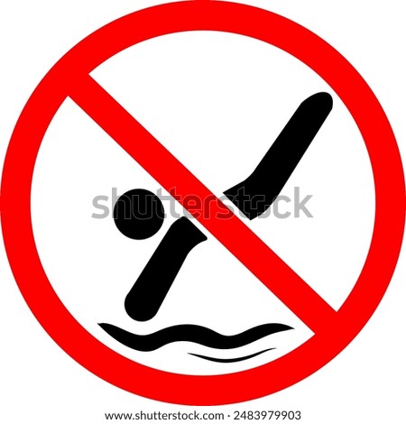 No Diving Warning sign board Prohibited Board
