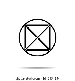 No do not dry, rectangle icon. Simple thin line, outline vector of laundry ban, prohibition, forbiddance icons for ui and ux, website or mobile application