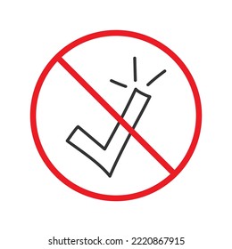 No document checkmark icon. Forbidden file icon. No checkmark vector sign. Prohibited editing vector icon. Warning, caution, attention, restriction flat sign design. Do not edit