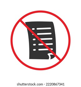 Kein Dokumentsymbol. Verbotenes Dateisymbol Kein Dateivektorzeichen. Das Bearbeiten von Vektorsymbol ist verboten. Warnung, Vorsicht, Aufmerksamkeit, Sperrflachdesign. Nicht bearbeiten