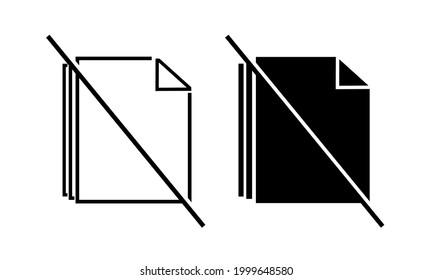 No document. Paper file crossed out, blocked. Illustration vector
