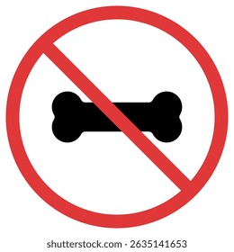 No Dog Bone Sign Icon

