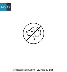 No dog outline icon Vector illustration