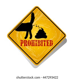 No dog pooping sign isolated on white background