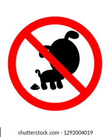 No dog pooping sign  vector sign illustration isolated on white background 