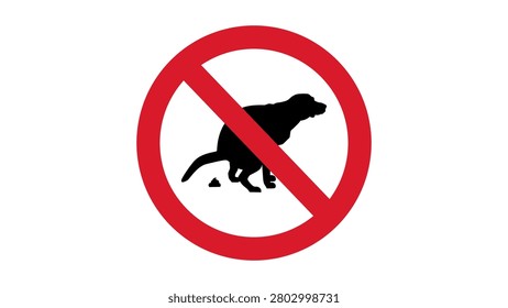 No Dog Pooping Sign Vector