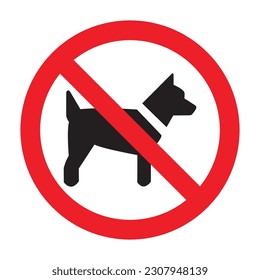 No Dog, Prohibition Sign, Vector Ilustration