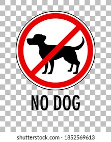 No dog sign isolated on transparent background illustration