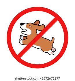 No Dog Sign on White Background