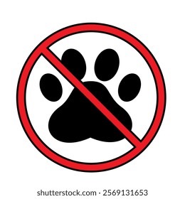 No Dog Sign vector. No Entry Dog. No pet allowed vector icons. Cat and dog, no pet allowed vector signs set. Warning sticker.
