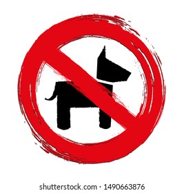No dog sign. Vector icon.