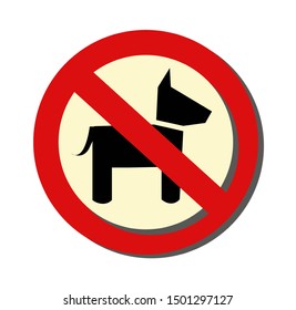 No dog sign. Vector icon.