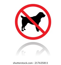 No dog sign, vector illustration  with shadow