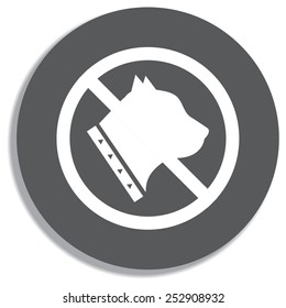 No dog sign, vector illustration on a grey background