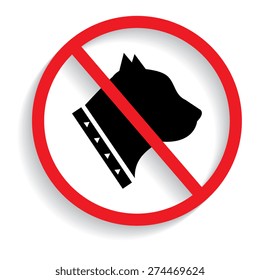 No dog sign, vector illustration with shadow