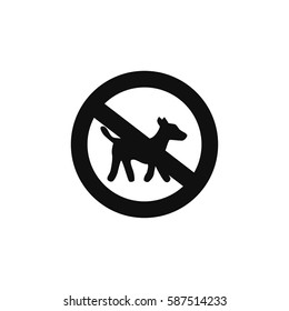 No dog sign vector illustration. Sign of dog prohibition isolated on white background. 