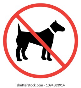 No dog sign vector. No pet allowed prohibition sign, vector illustration.