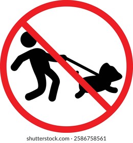 No Dog Walking Sign Icon