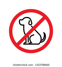 No dogs allowed. Dog prohibition sign, vector illustration.