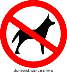 No dogs allowed. Dog prohibition sign,illustration.