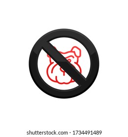 No Dogs Allowed. Dog Prohibition Sign, Icon In Trendy  Design Vector Eps 10