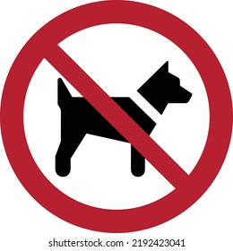 No dogs allowed. Dog prohibition sign, vector illustration.