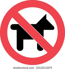 No dogs allowed. Dog prohibition sign, vector illustration.