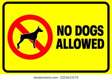 No dogs allowed. Dog prohibition sign, vector illustration.