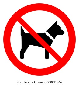 No dogs allowed. Dog prohibition sign, vector illustration.