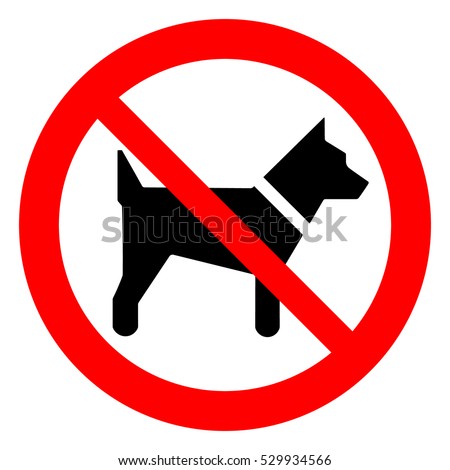 No dogs allowed. Dog prohibition sign, vector illustration.