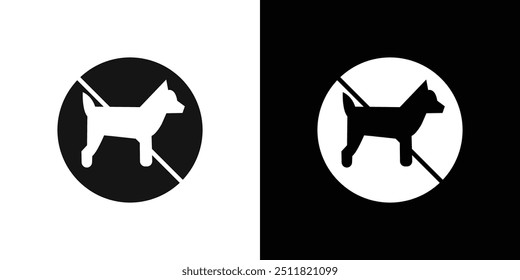 No dogs allowed icon Flat fill set collection