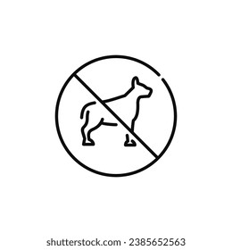 No dogs allowed line icon sign symbol isolated on white background