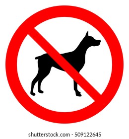 No dogs allowed. Dogs prohibition sign, vector illustration.