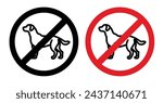 No Dogs Allowed Sign Icon Set. Vector Illustration