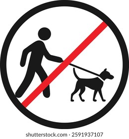 No Dogs Allowed Sign - Prohibiting Leashed Pets