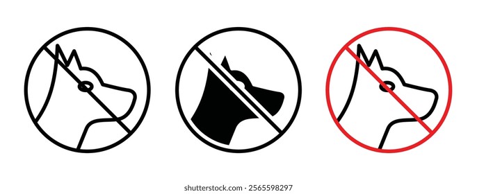 No dogs allowed sign vector in black and red colors