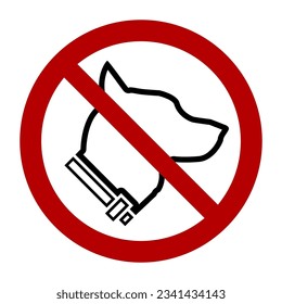 No dogs allowed symbol, prohibition sign, line icon. Flat vector illustration isolated on white background.