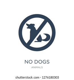 no dogs icon vector on white background, no dogs trendy filled icons from Animals collection, no dogs vector illustration
