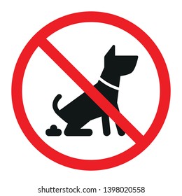 No dogs pooping sign. Vector icon