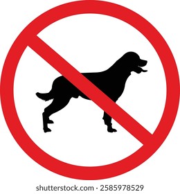 No dogs sign isolated on white background, Stop Dog symbol pictogram. Warning, caution, attention, ban, no pets allowed sign dog forbidden, dog walking is prohibited, No dog sign