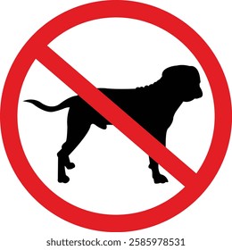 No dogs sign isolated on white background, Stop Dog symbol pictogram. Warning, caution, attention, ban, no pets allowed sign dog forbidden, dog walking is prohibited, No dog sign