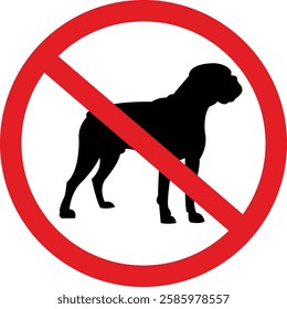 No dogs sign isolated on white background, Stop Dog symbol pictogram. Warning, caution, attention, ban, no pets allowed sign dog forbidden, dog walking is prohibited, No dog sign