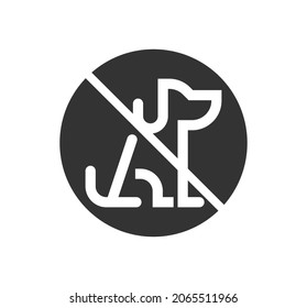 No dogs sign line vector icon