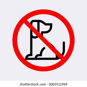 No dogs sign line vector icon