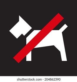 No dogs sign on black background