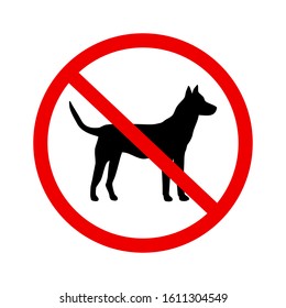 No dogs sign vector icon in flat style on white background
