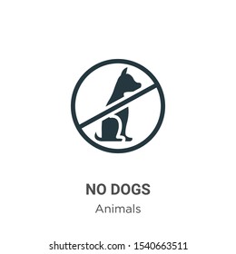 No dogs vector icon on white background. Flat vector no dogs icon symbol sign from modern animals collection for mobile concept and web apps design.